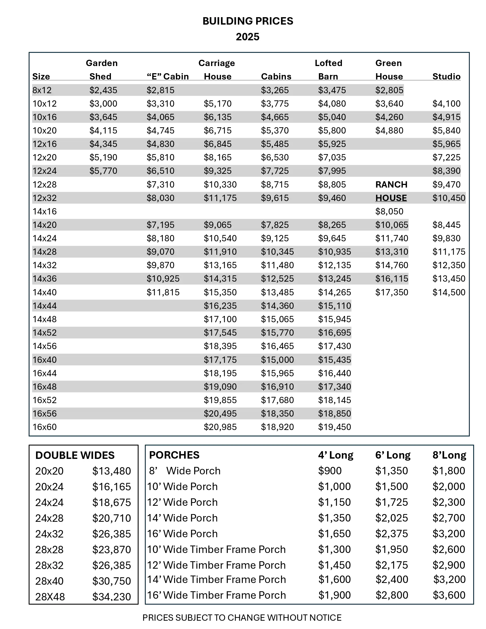 10K Building Options